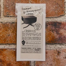 1950 Craddock Drop Leaf Table Ad - MCM Dining Expandable Console - Vtg Print Adv