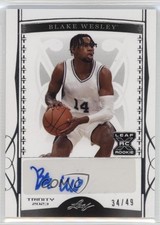 2022-23 Leaf Trinity Silver 34/49 Blake Wesley #BA-BW1 Auto 9ut