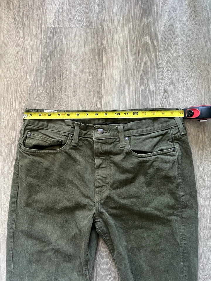 Pantalones de mezclilla para hombre J.CREW 770 calce recto hechos en EE. UU. prenda teñida real 34x30 Foto 4 de 4