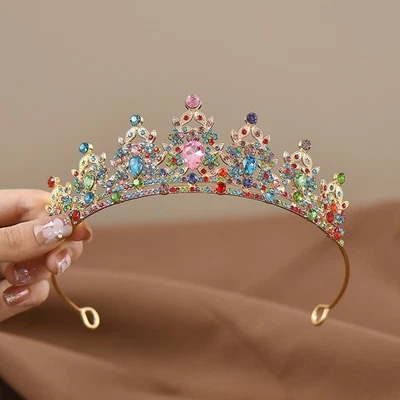 KIDS' TIARAS Prinzessin Krone Diadem für Mädchen bezaubernder Haarschmuck für Geburtstage