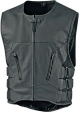Biker Leather vest with zipper  Stripped Swat style Motorcycle club