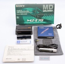 SONY MZ-E70 Walkman Portable MD Player Blue MEGA BASS in Box - Excellent