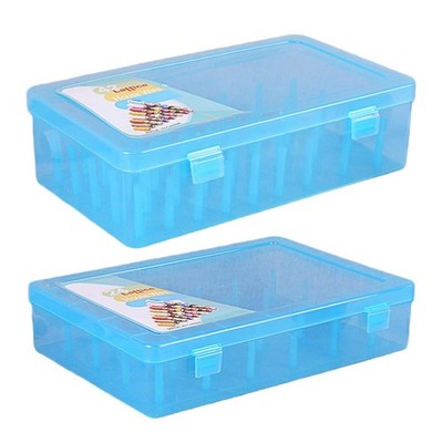 Nähgarn Box Organizer 42 Spulen mit Doppelverschluss, Stickerei