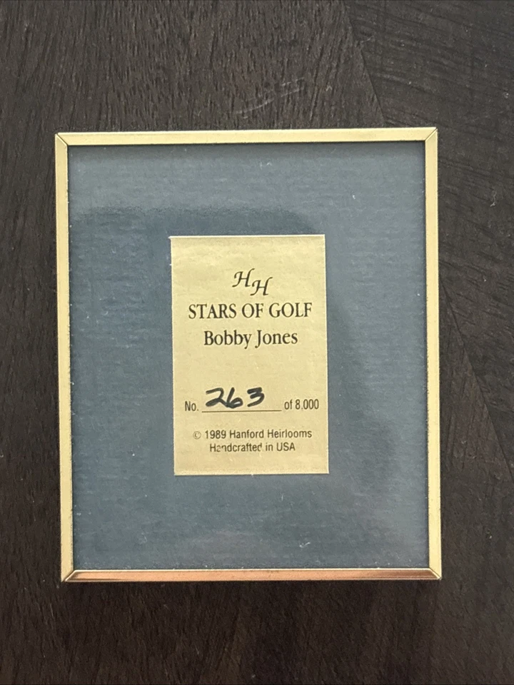1989 Hanford Heirlooms Stars Of Golf Bobby Jones Stamp #263/8000 - Image 2 of 2