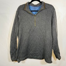 Men's Weatherproof Herringbone Quarter Zip Pullover Sweater Medium