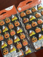 Halloween 96  Pumpkin Funny Stickers Puffy New  4 Sheets , 96 Total  Free