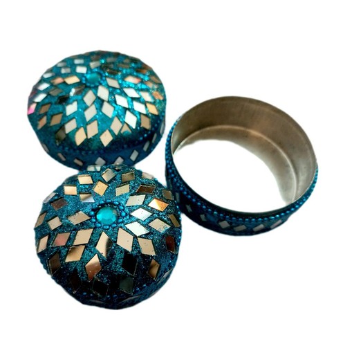 Set of 3 Ornate Christmas Handcrafted Trinket Jewelry Box India Handicraft Gifts - Picture 8 of 14