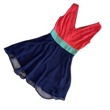 Maude Dress Color Block V Neck Sleeveless Party Dress Size Sm