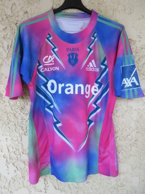 Maillot De Rugby Stade Français Homme Saison 2009/2010 - Taille L - Rose - Marque Adidas - Occasion