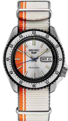 New Seiko 5 Sports Special Edition SKX Style Orange White Automatic SRPK73 NIB