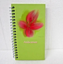 Day Timer Florals Compact Telephone Address Book 6-3/4" x 4" Green Cover