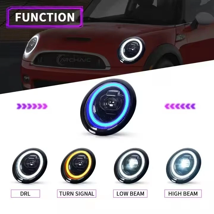 Faro LED negro lámpara giratoria Plug&Play para 2002-2007 MINI Cooper R50 R52 R53 Foto 2 de 4