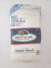 1989 FRUIT OF THE LOOM White Briefs Size 50-52 XXXL Vintage Underwear Made / USA
