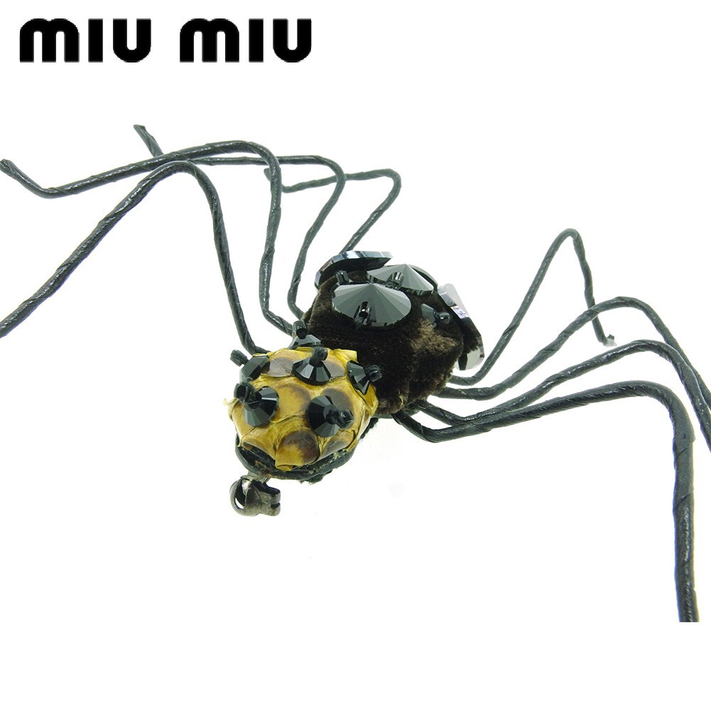 miu miu brooch spider spider beige pink Authentic used T17589