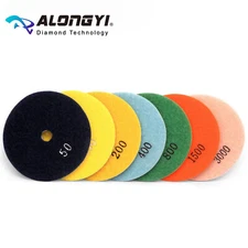 4" 7pcs Diamond Flexible Wet Polishing Pads White Bond Sanding High Quality