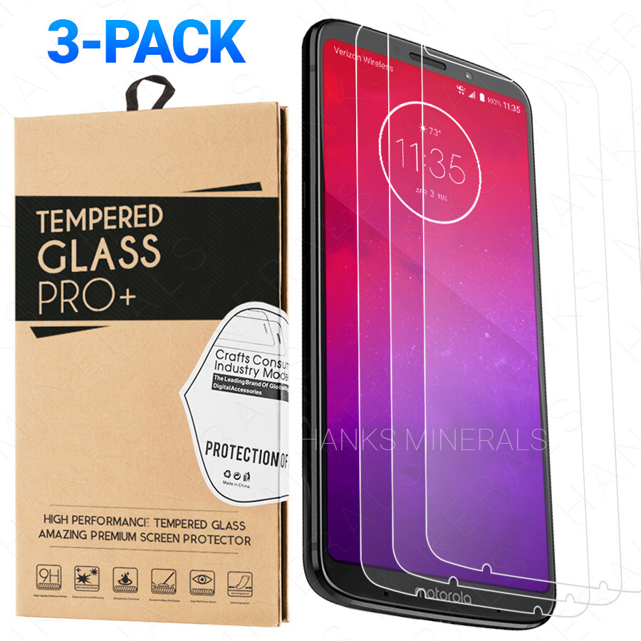 3-Pack Tempered Glass Screen Protector For Motorola Moto Z4 Z3 Z2 Play Force