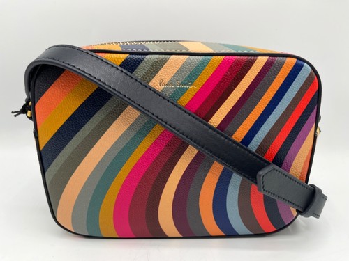 PAUL SMITH SWIRL Leder Umhängetasche Damen Streifen Schultertasche - Bild 1 von 22