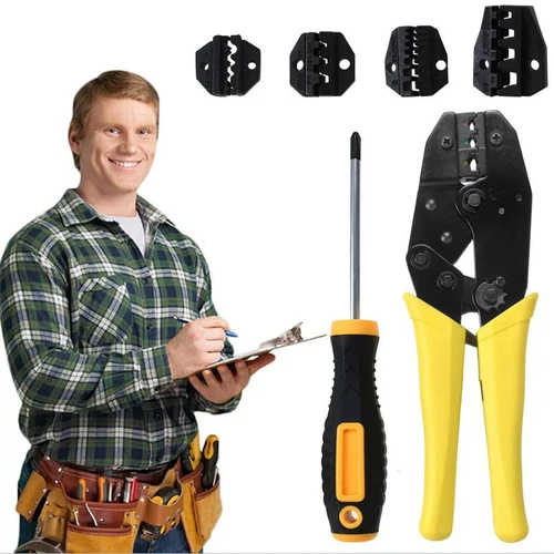Spezialeinsätze Crimpzange Set Kabel Ende Klemmen Draht Crimper Zange 8 Dies mit Koffer - Bild 10 von 12