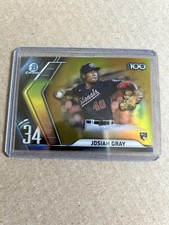 2022 Bowman Josiah Gray Scouts Top 100 Chrome Gold Refractor Rookie RC #24/50