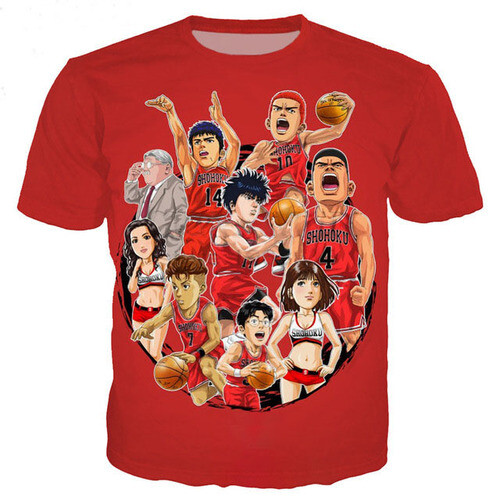 3D Print Classic Anime Slam Dunk Women Men Summer T-Shirt Short Sleeve