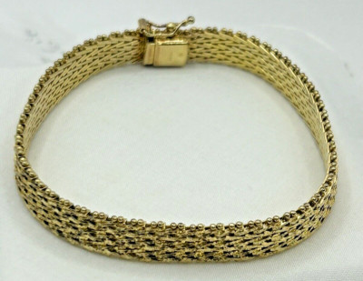 Sterling Silver Italy VERONESE 18K Gold Clad Vermeil Riccio Bracelet