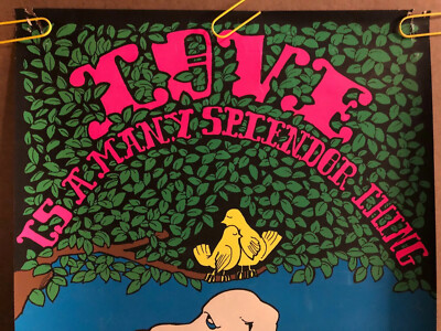 Original Blacklight Vintage Poster Love Is A Many Spiendor Thing