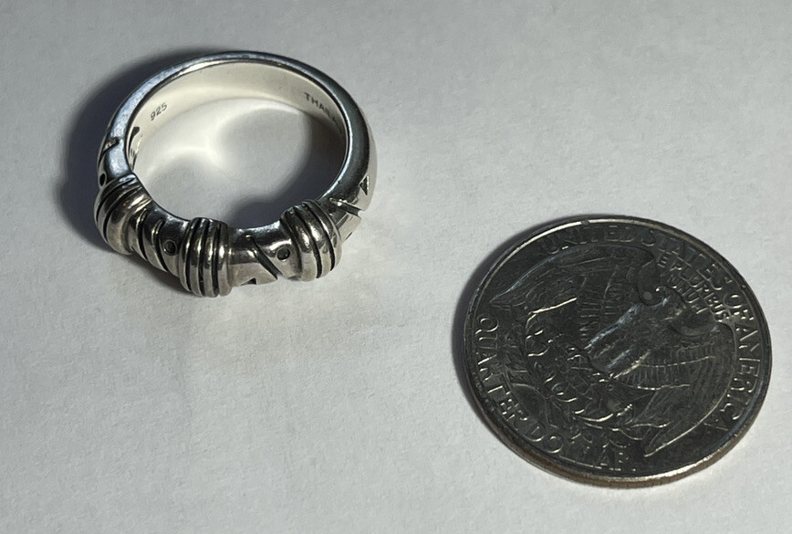 Sterling Silver 925 Stackable Ring Abstract Desig… - image 3