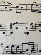 2011 IKEA Maria Vinka Music Notes Fabric 108 x 128 Lightweight Cotton *Read