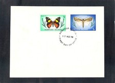 X2172 Norfolk Island 1976 FDI Butterfly stamps on card