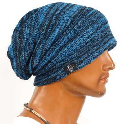 Mens Beanie Cap Loose Fit Beanie Men's Slouch Beanie Long Baggy