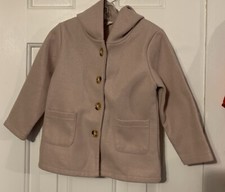 Girl  s Pale Pink Dress Coat Front Buttons Size 100 3-4T Formal Coat 1200