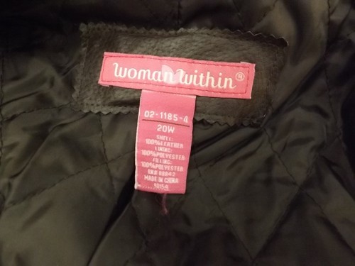 NEW NWT Classy Womens Plus Sz 20W Brown Leather Belted Trench Coat Quilt Lining - Picture 8 of 9