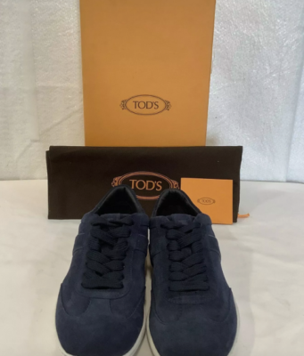 Size 6.5 Men's Tod's Allacciato Active Gomma 08A Blue Suede Lace