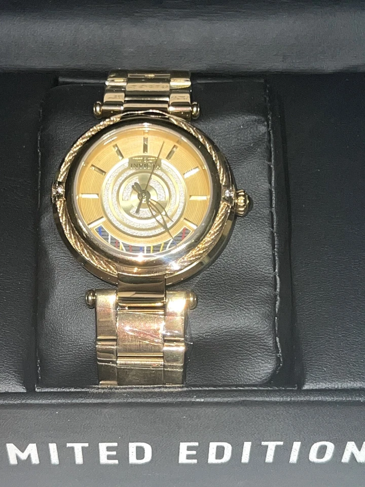 Reloj de cuarzo Invicta Star Wars C-3PO Lady 26233 para dama dorado 40 mm acero inoxidable Foto 2 de 4
