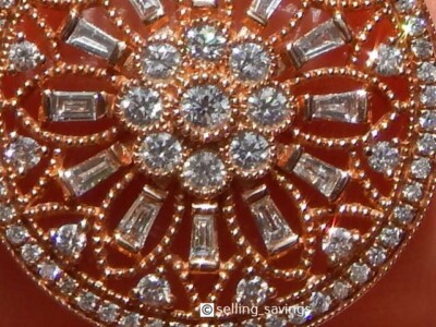 14K ROSE GOLD EFFY TCW DIAMOND STARBURST PENDANT STATION