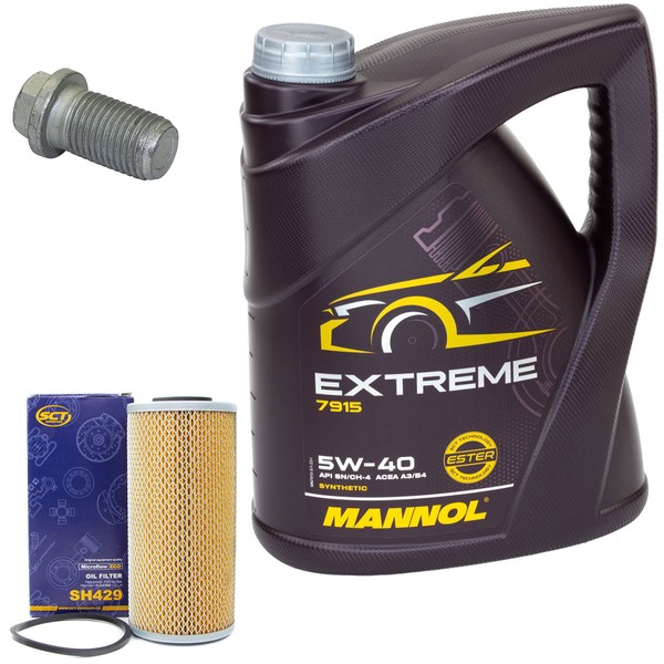 MotoröL Set 5W-40 5 Liter + ÖLfilter SH 429 + Schraube FüR Mercedes SL S-Klasse-image