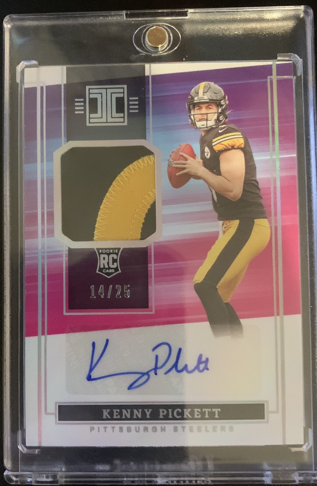 2022 Panini Impeccable Silver Kenny Pickett RPA RC Rookie Patch AUTO