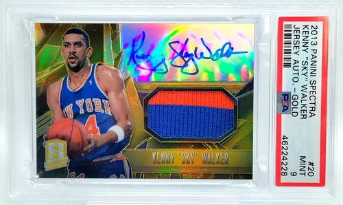 PSA 9 /10 Kenny Walker AUTO PATCH Pop 1 2013-14 Spectra Autograph GAME WORN SP