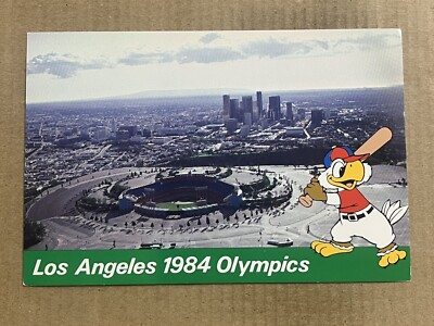 Postcard California CA Los Angeles 1984 Olympics Dodger Stadium Baseball Field