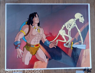 CONAN ADVENTURER CARTOON 1992 ANIMATION CEL ORIGINAL MIT HINTERGRUND 32 CM X 27 CM