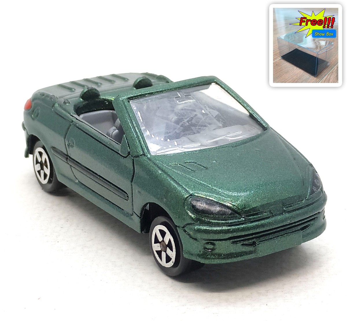 PEUGEOT206cc　ミニカー Majorette Peugeot 206 cc Dark Green - Wheels 5S 1:53 (3
