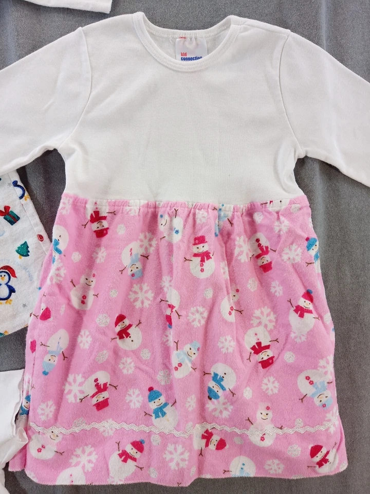 lote de 3 vestidos caseros 24 meses Navidad franela bebé niñas niños Foto 2 de 4