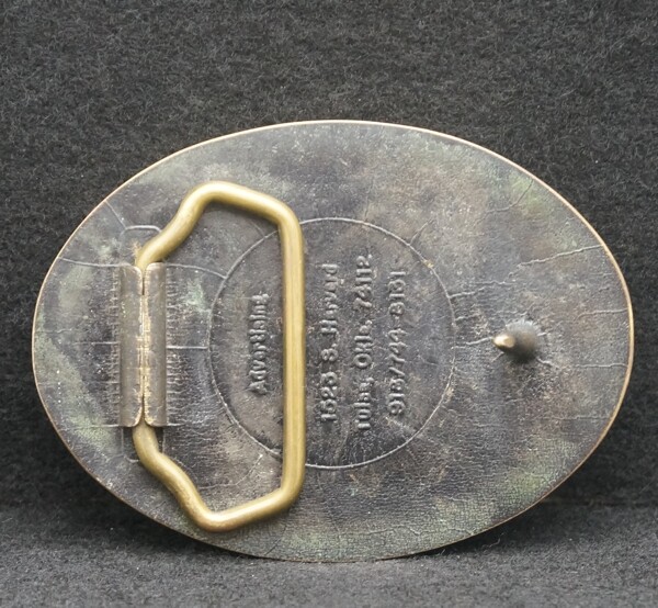 WC03123 GREAT VINTAGE 1970s ***PELCO*** SECURITY CAMERAS SOLID BRASS BELT BUCKLE