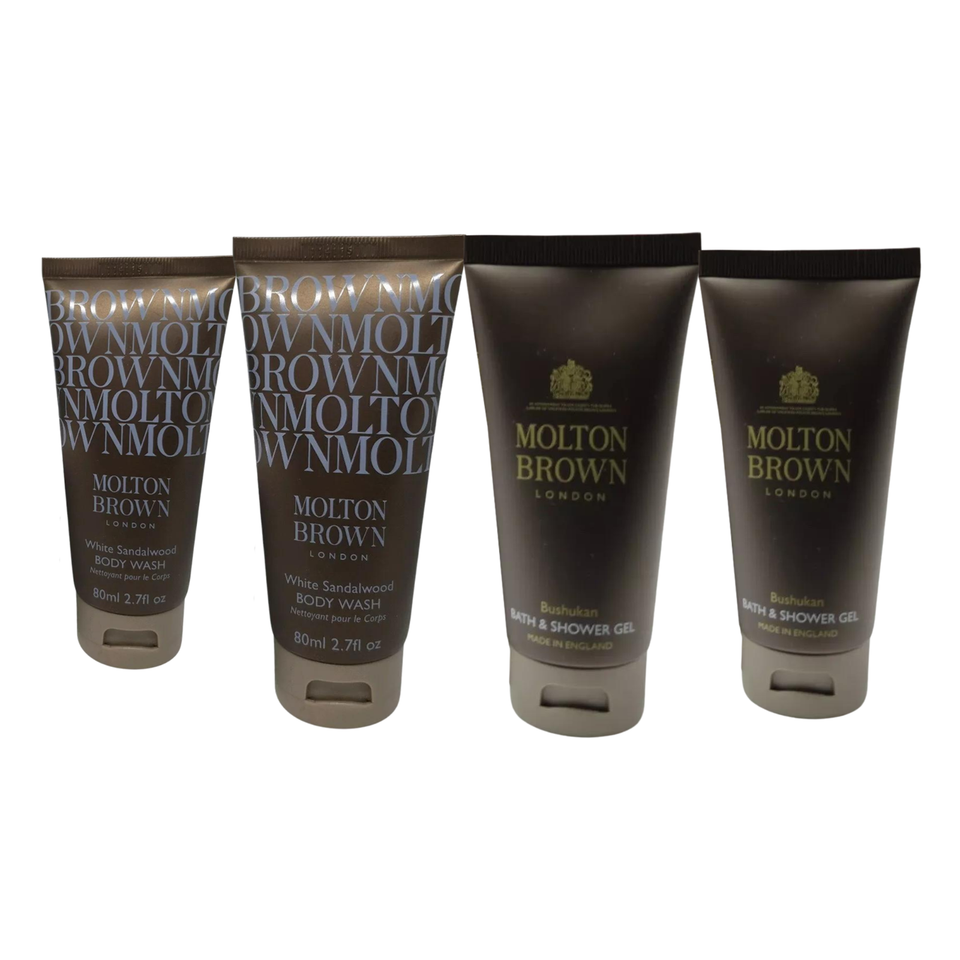 Molton Brown Body Wash Shower Wash Mens Gift Set Bushukan & White