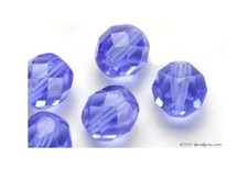 25 Sapphire Faceted Czech Glass Round Beads 8MM