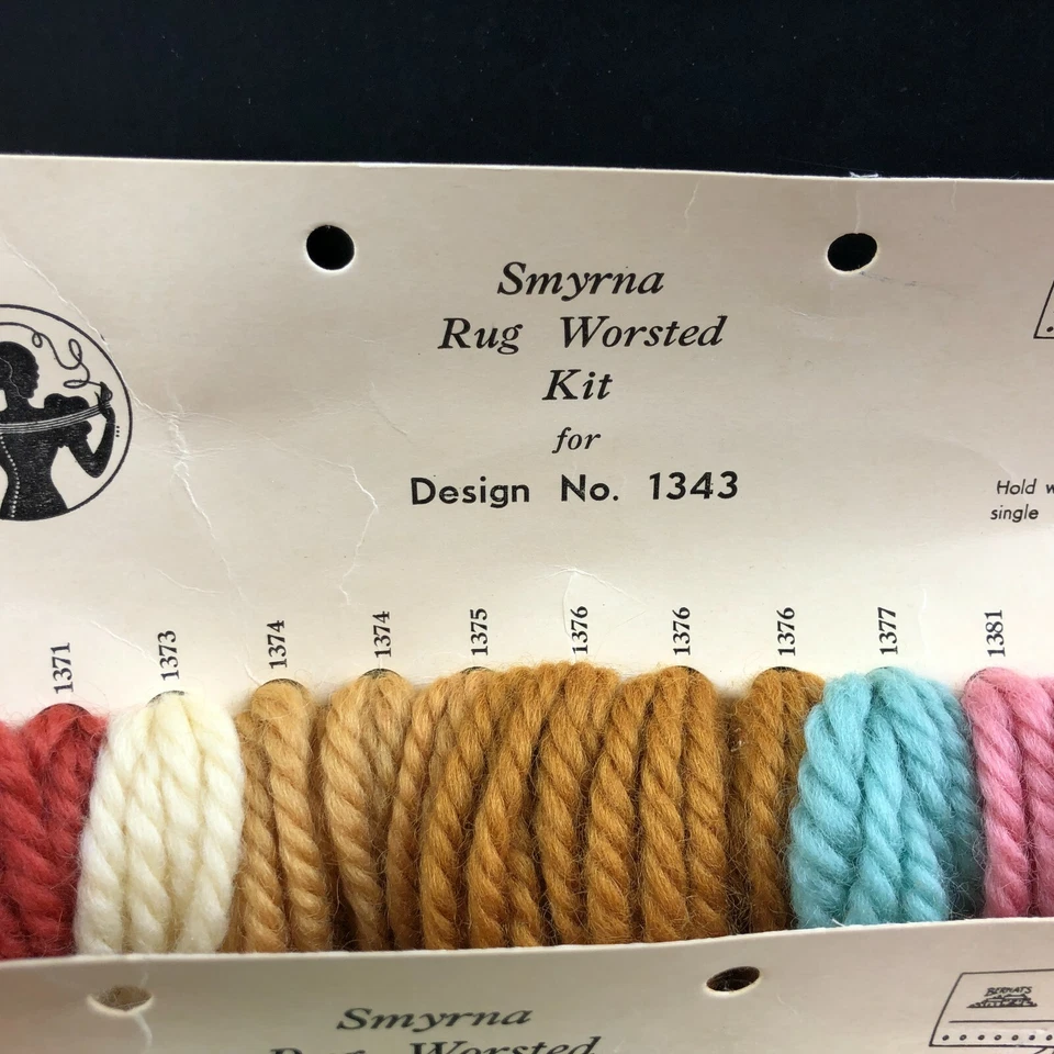 Vintage SMYRNA GARN Farbkartenteppich Kammgarn Set für Design Nr. 1343 Proben orig. - Bild 2 von 4
