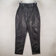 Express Black Faux Leather High Rise Tapered Ankle Trouser Womens Pants Size 6R