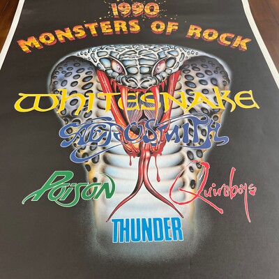 1990 MONSTERS OF ROCK DONNINGTON PARK POSTER WHITESNAKE AEROSMITH