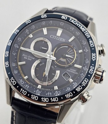 Citizen CB5918-02L Men's PCAT Atomic Time Perpetual Calendar Leather Band Watch