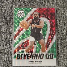 2023-24 Panini Mosaic - Give and Go James Harden #15 Green Mosaic Prizm
